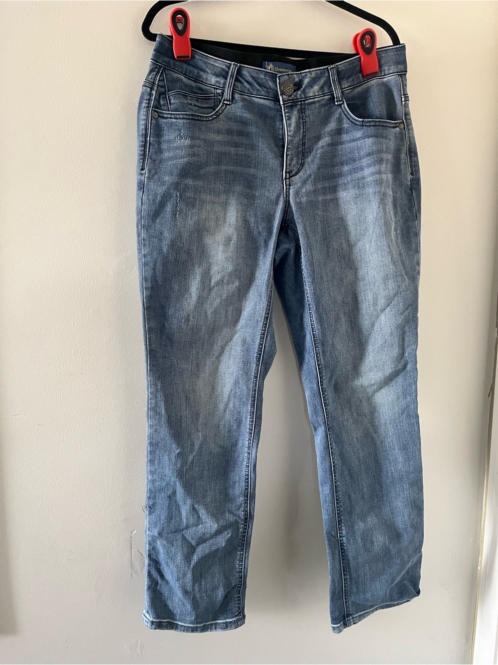Democracy Ab Solution Straight Leg Jeans 14W Medium Wash Stretchy Comfy Casual